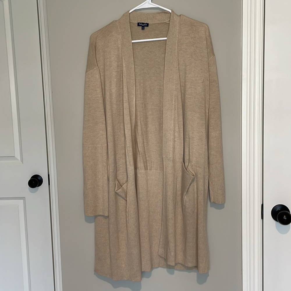 Splendid Tan Open Long Cardigan Size Small - Picture 5 of 12
